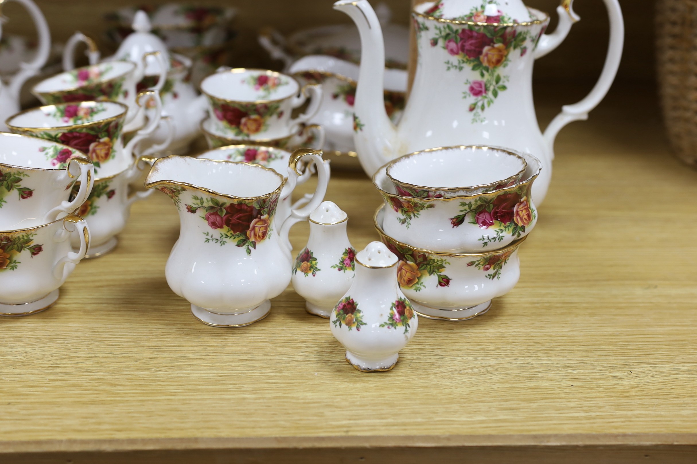 An extensive Royal Albert Old Country Roses part dinner and tea service